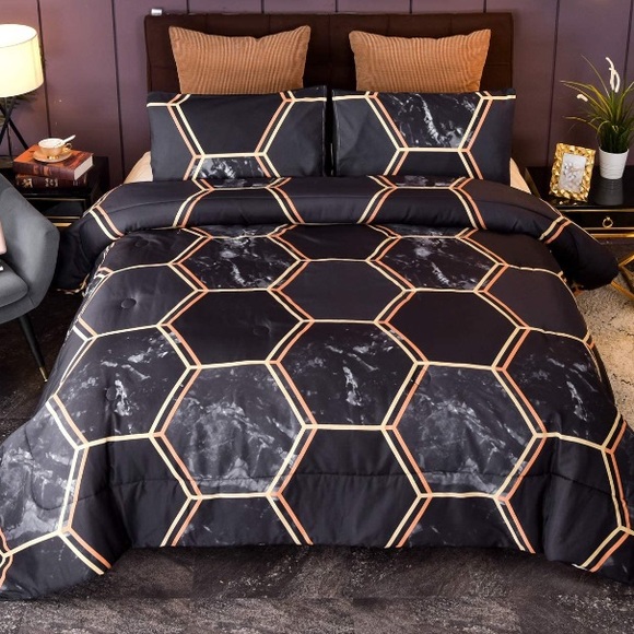 Bedding Black Marble Comforter Setqueen Bedding Poshmark